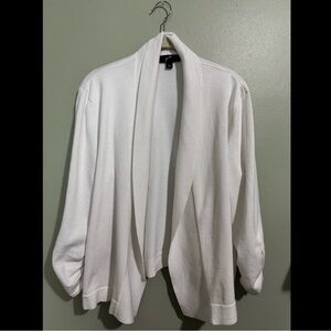 GNW White Cardigan Sweater Soft Lightweight Open Front